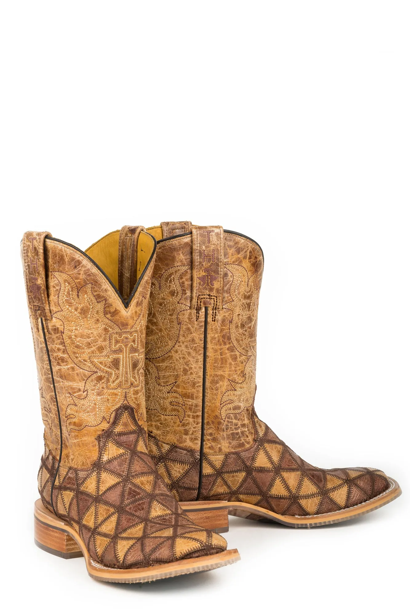 Tin Haul Womens Golden Crater Leather Don't Be Square Cowboy Boots