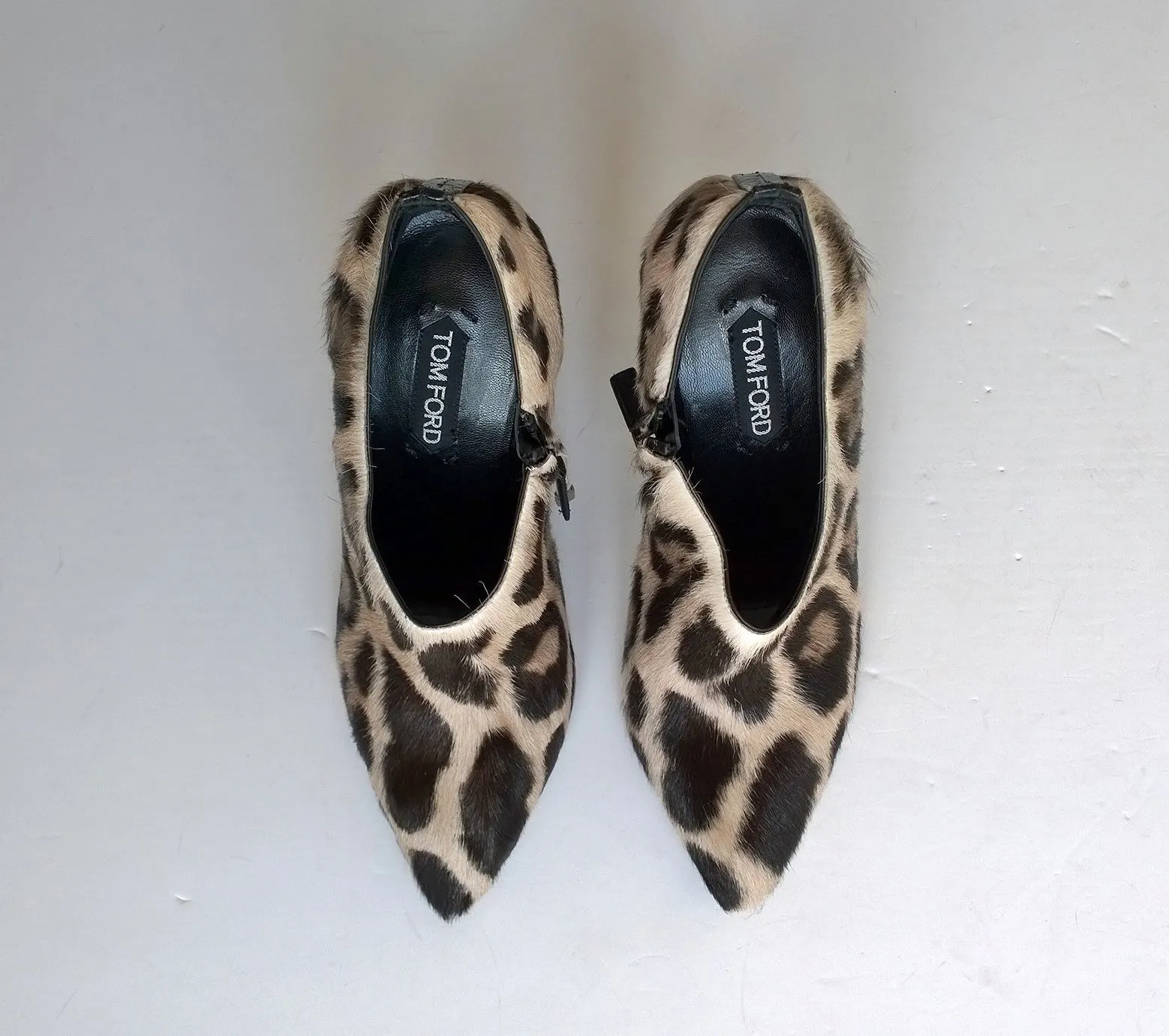 Tom Ford Snow Leopard Calf Ankle Boots new in box heels