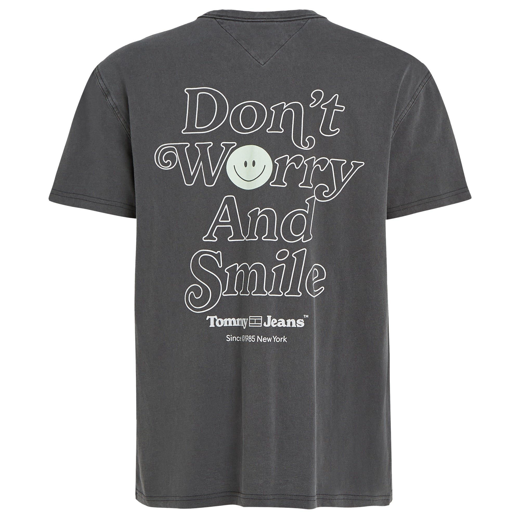 Tommy Jeans Don't Worry And Smile Graphic T-Shirt - Washed Black