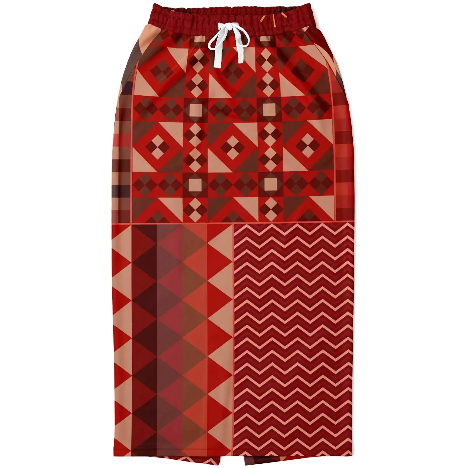 Toscana Red Eco-Poly Long Pocket Skirt