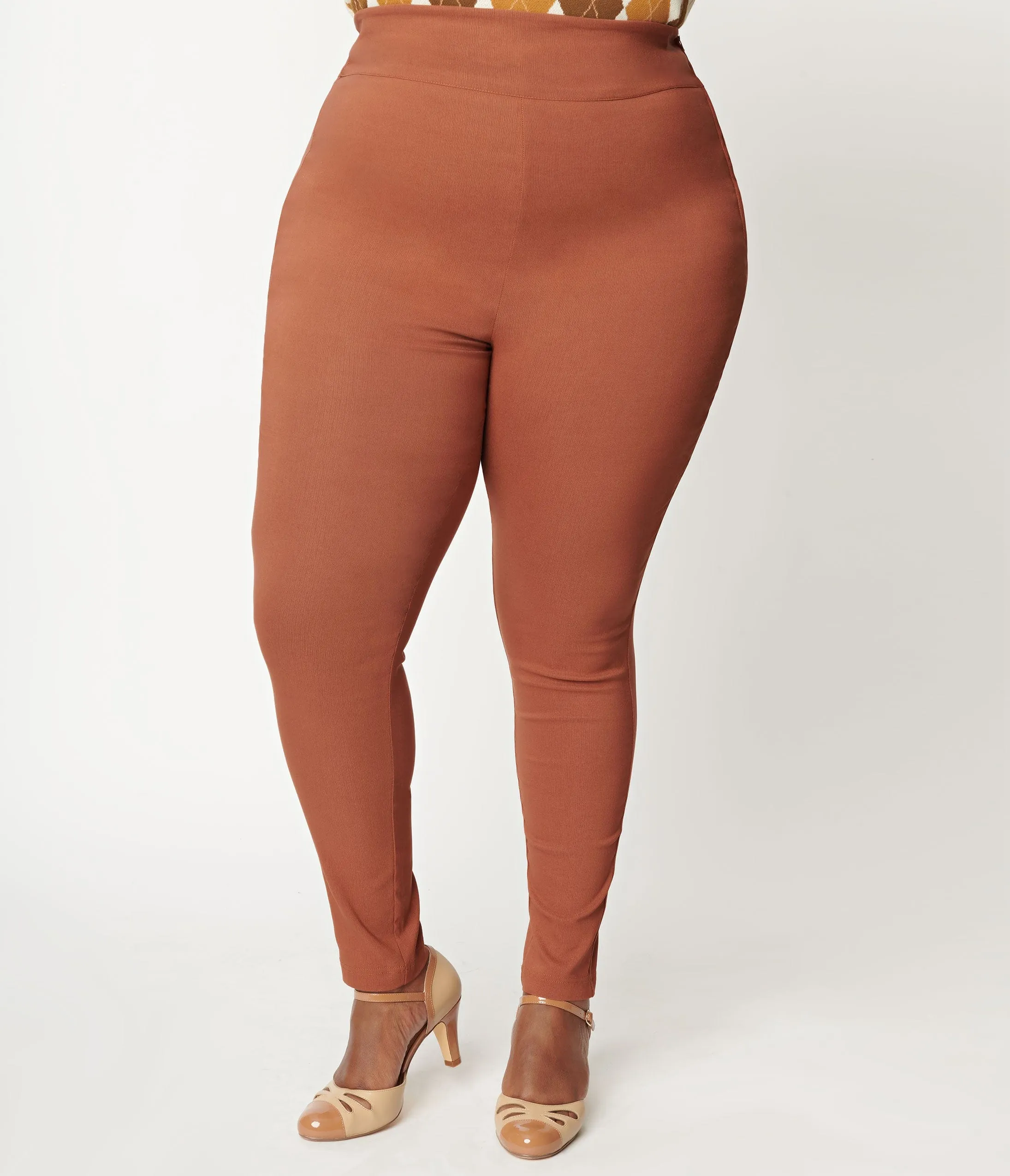 Unique Vintage Plus Size Brown Rizzo Pants