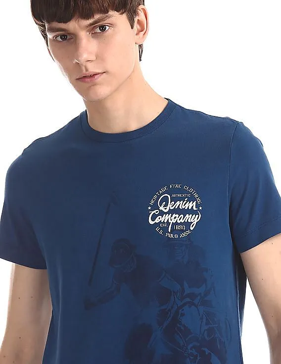 U.S. Polo Assn. Denim Co. Blue Crew Neck Graphic T-Shirt