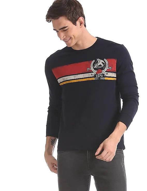 U.S. Polo Assn. Denim Co. Blue Long Sleeve Graphic T-Shirt