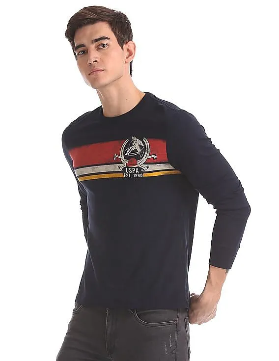 U.S. Polo Assn. Denim Co. Blue Long Sleeve Graphic T-Shirt