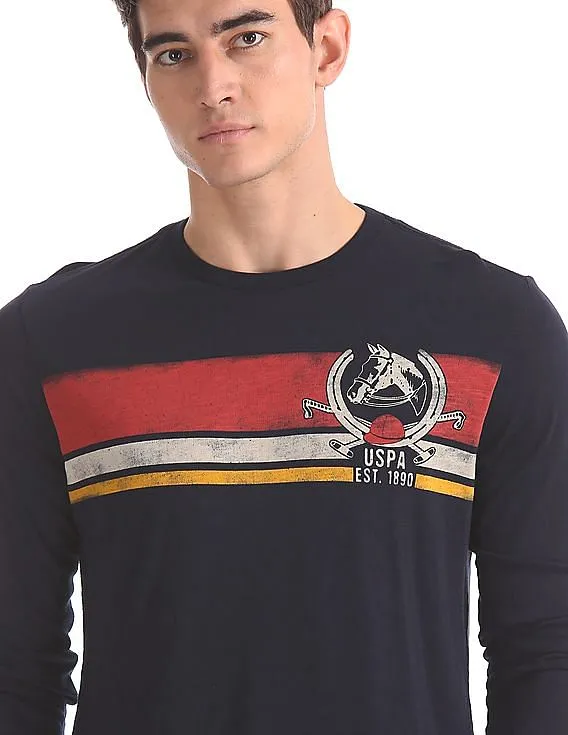 U.S. Polo Assn. Denim Co. Blue Long Sleeve Graphic T-Shirt