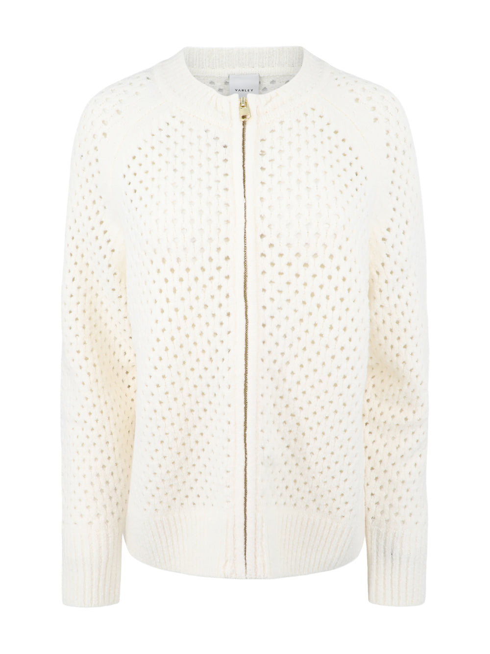 Varley Marta Boucle Knit Jacket in Coconut Milk