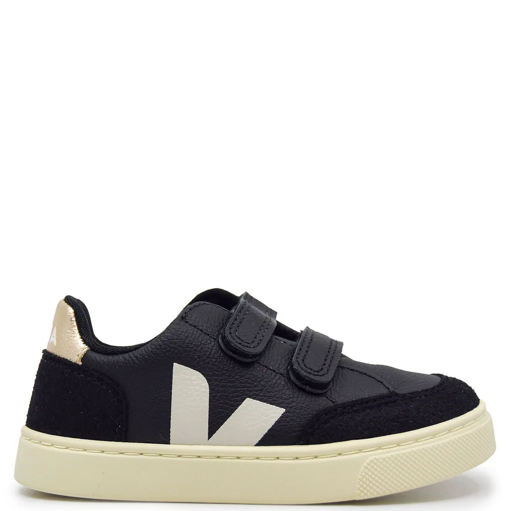 Veja Black and Gold Velcro Sneaker