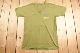 Vintage 1970s K OSS Commando Camp Quebec Graphic T-Shirt / Streetwear / Single Stitch / Portage Du Fort Military / 70s Graphic V