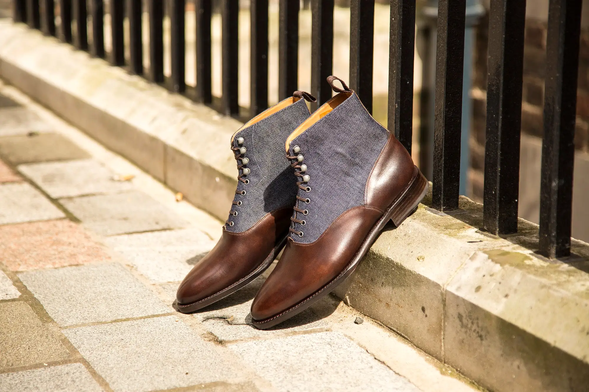 Wedgwood - MTO - Dark Brown Museum Calf / Denim - TMG Last - Single Leather Sole