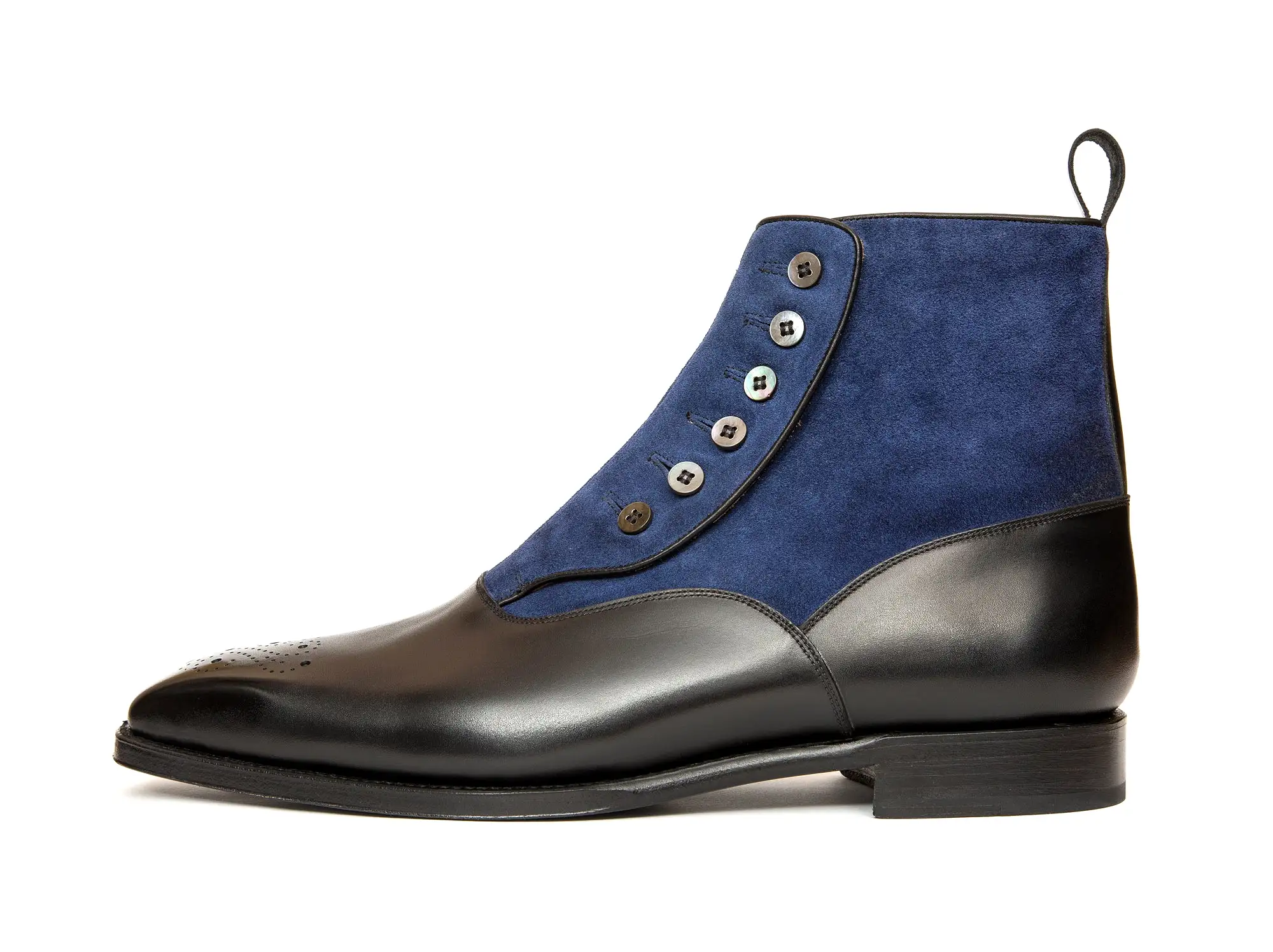 Westlake - MTO - Black Calf / Marine Suede - MGF Last - Single Leather Sole