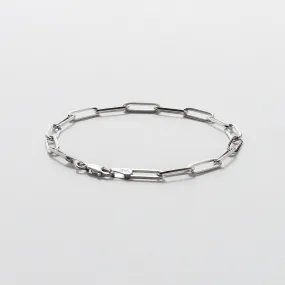 White Gold Chain Link Bracelet - Polished 3.85mm