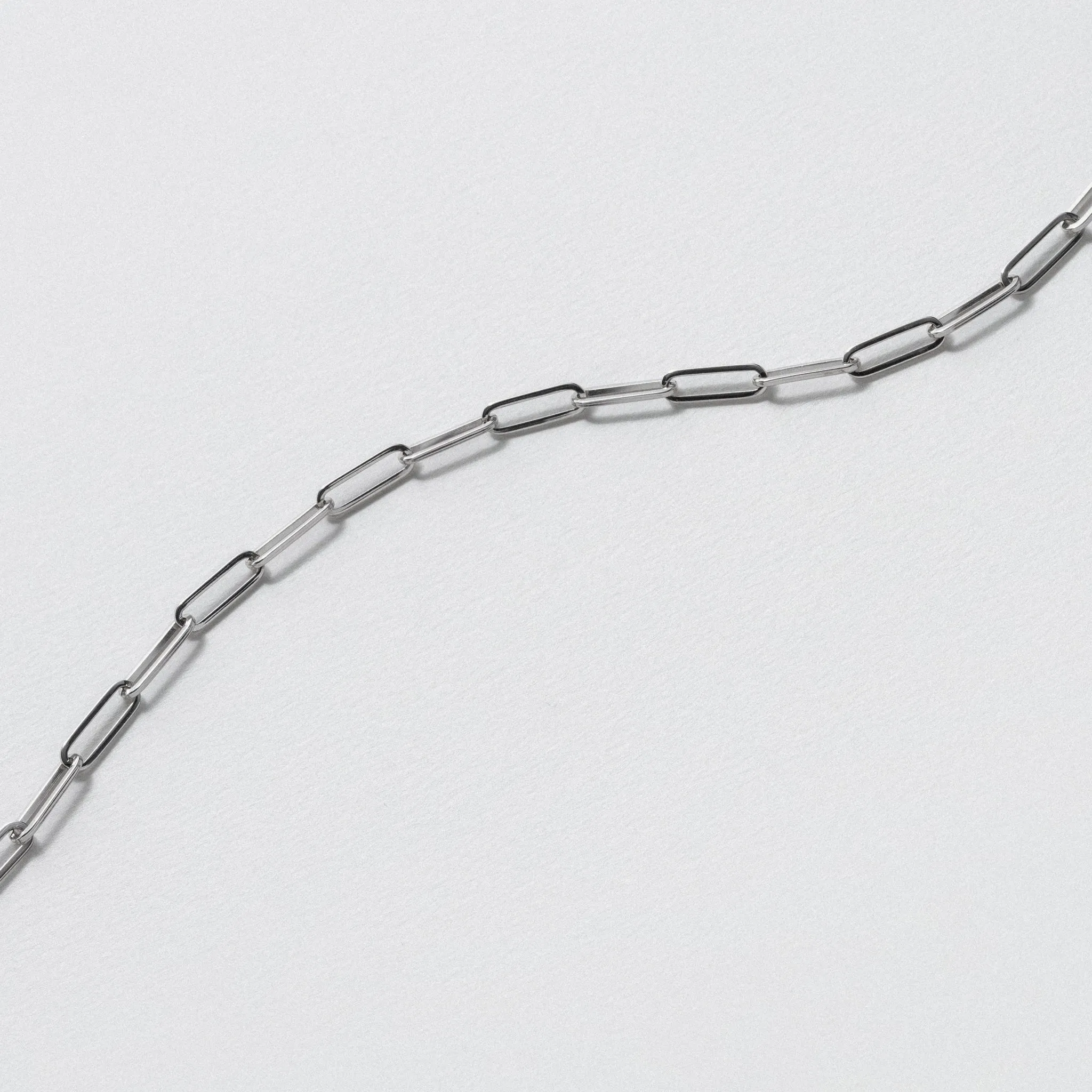 White Gold Chain Link Bracelet - Polished 3.85mm