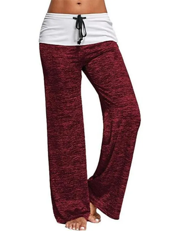 Wide-Leg Drawstring Women Yoga Pants