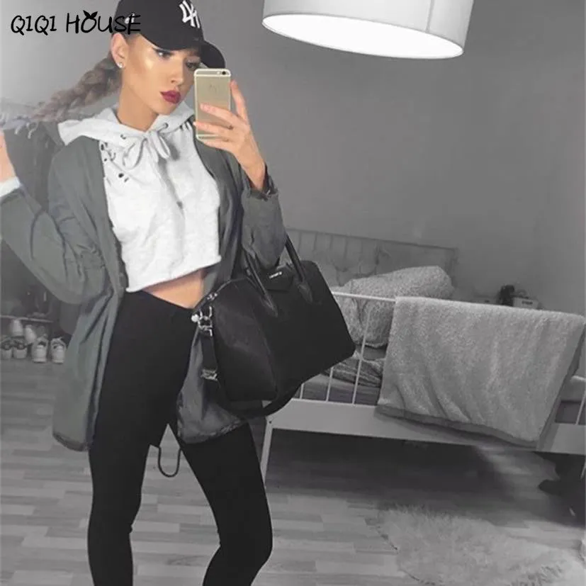 Women Hoodies Sweatshirts Gray Loose Long Sleeve Autumn Blouse Women Pullovers Basic Wear Tops Sueter Feminino#F922 SM6