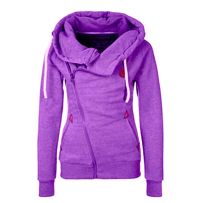 Women Hoody Autumn Winter Sportwear Thickening Plus Size Side Zipper Sweatshirt Hoodies 70032 GS