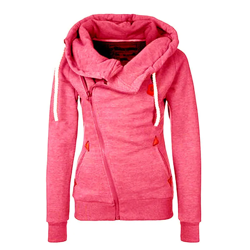 Women Hoody Autumn Winter Sportwear Thickening Plus Size Side Zipper Sweatshirt Hoodies 70032 GS