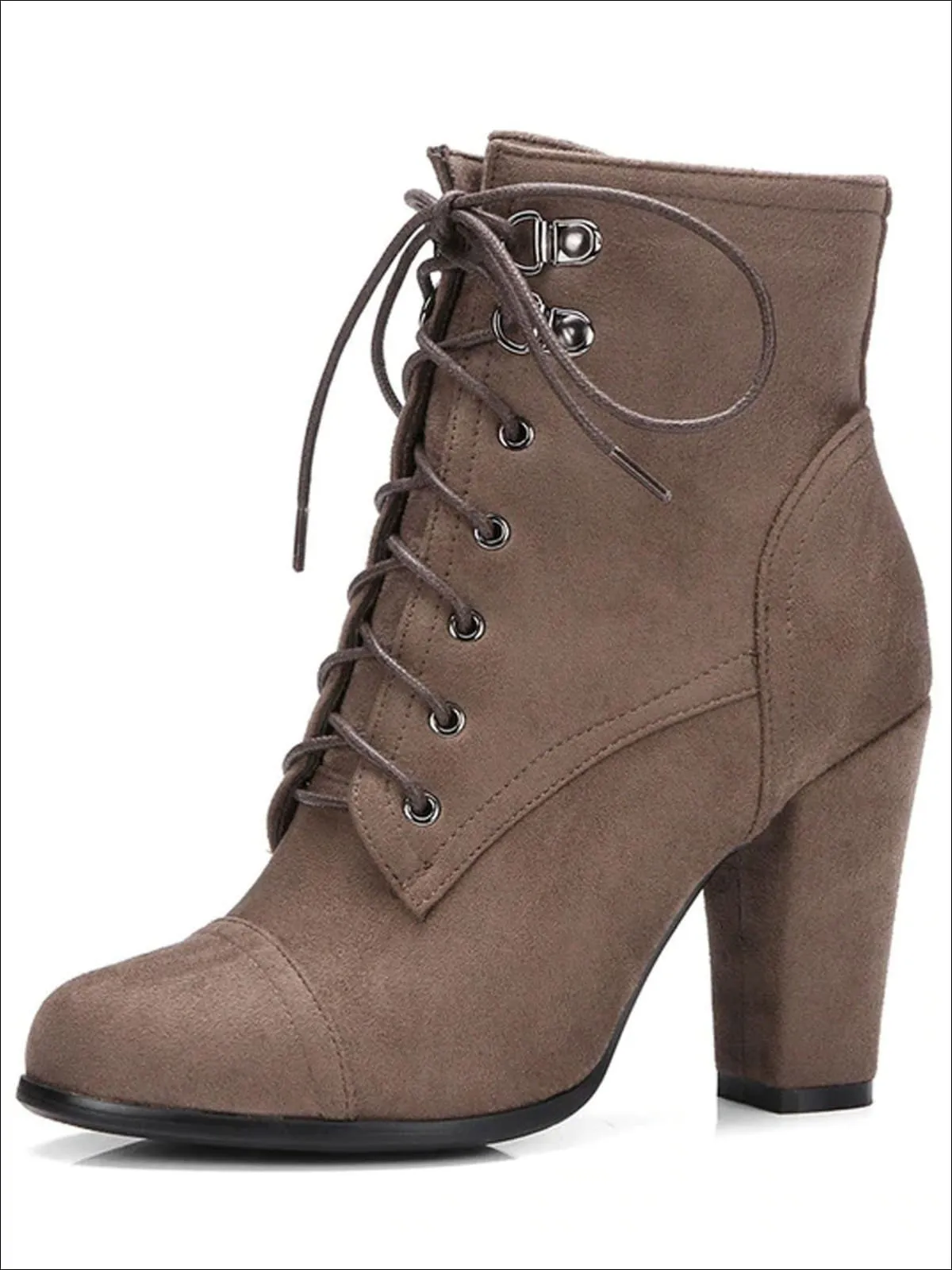 Women's Winter Lace-Up Military High Heel Boots By Liv and Mia