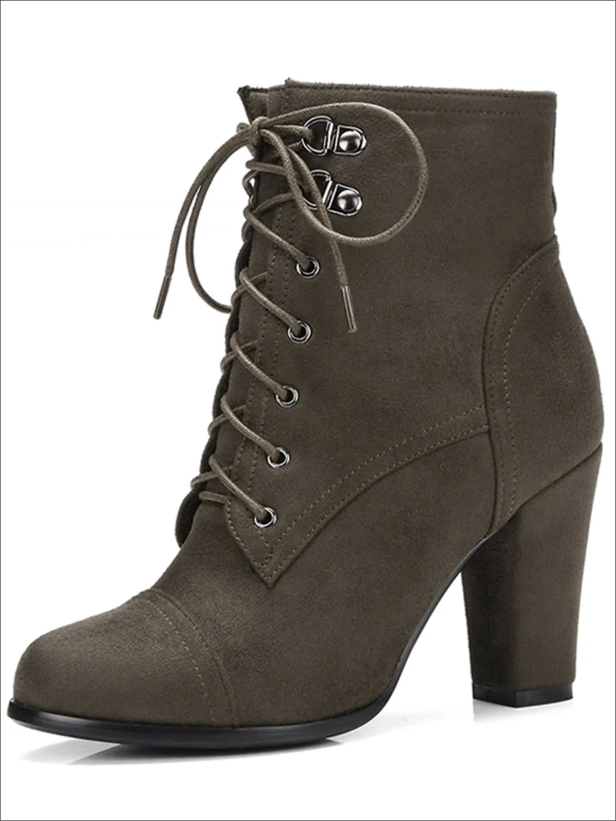 Women's Winter Lace-Up Military High Heel Boots By Liv and Mia