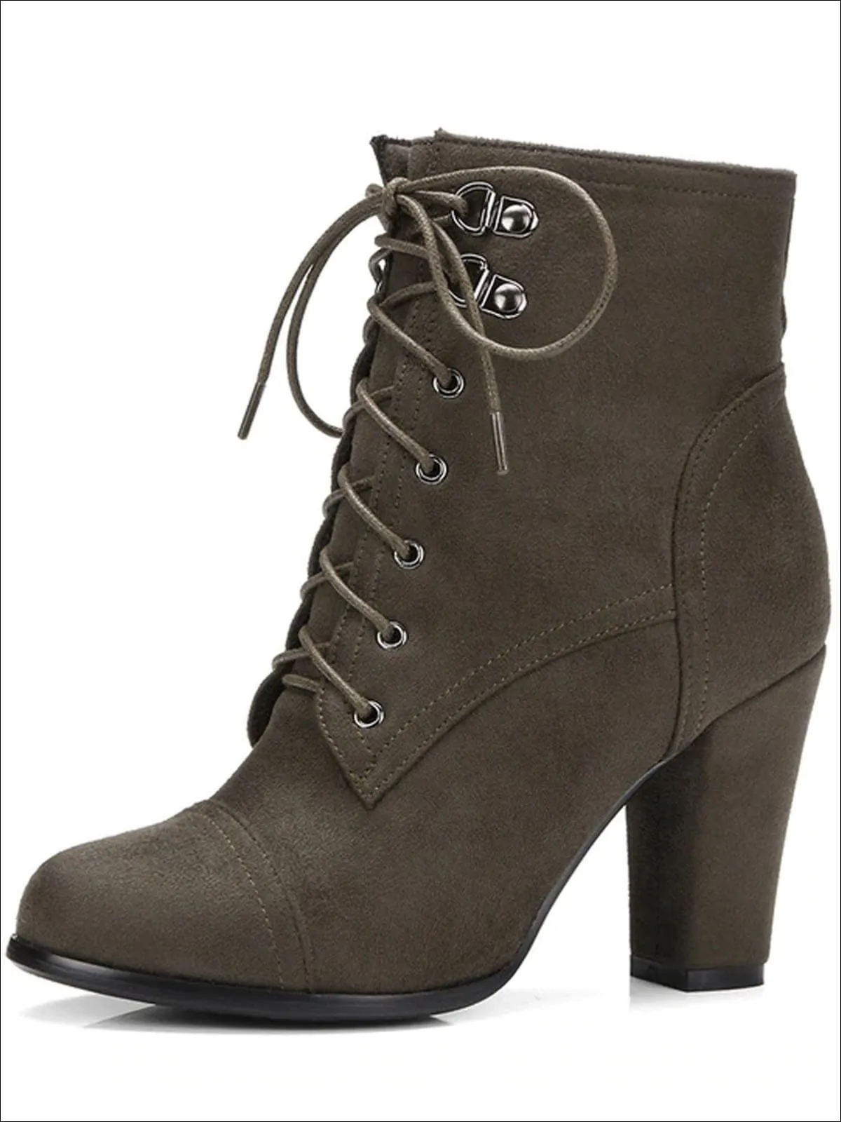 Women's Winter Lace-Up Military High Heel Boots By Liv and Mia