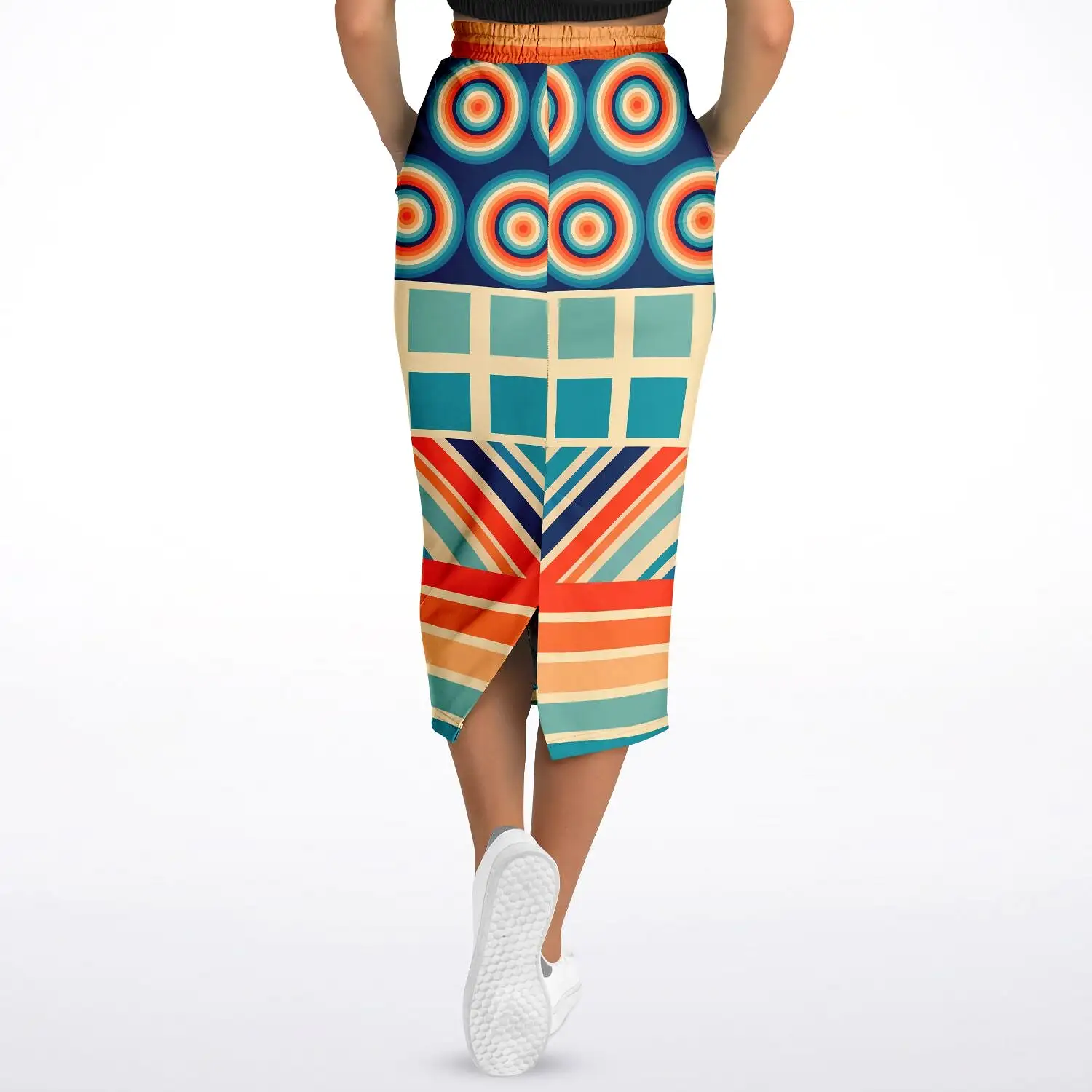 Ziggy Out Retro Eco-Poly Long Pocket Skirt