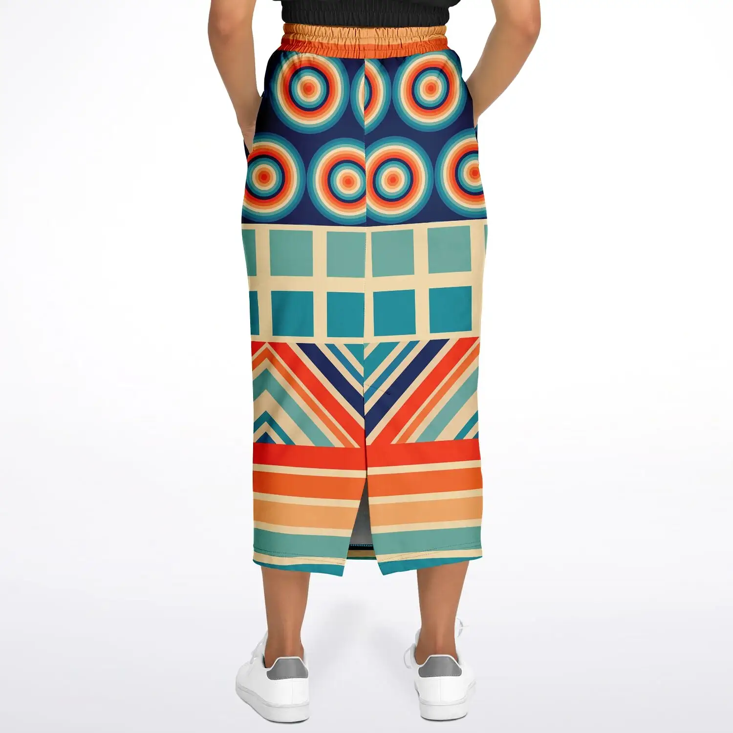 Ziggy Out Retro Eco-Poly Long Pocket Skirt